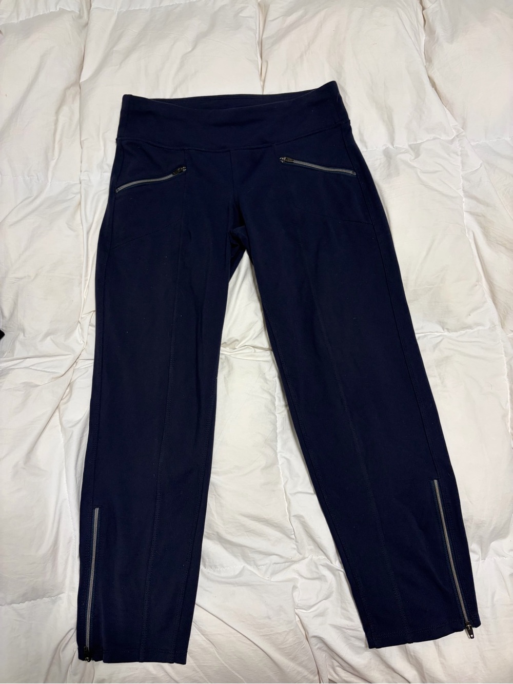 Athleta Dark Navy Zip-Detail Joggers